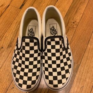 black And White slip on vans